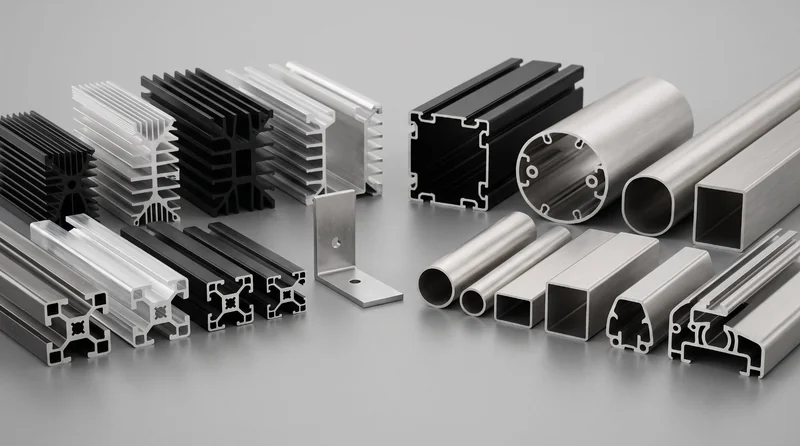 Custom aluminum extrusion profiles including heat sinks, structural sections and enclosures